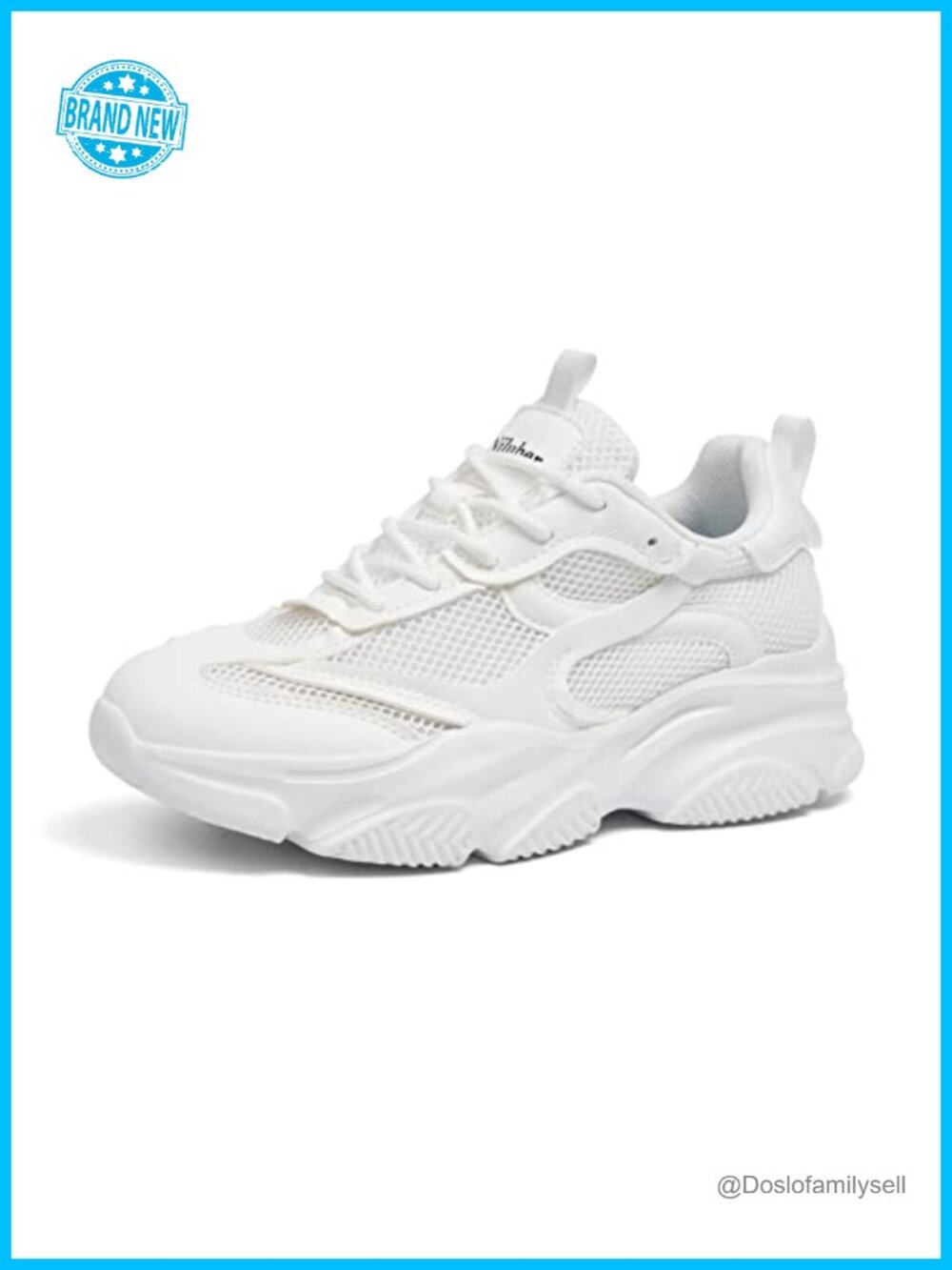 Women's Chunky Platform Sneakers Slip On Breathable Lightweight Walking Shoes